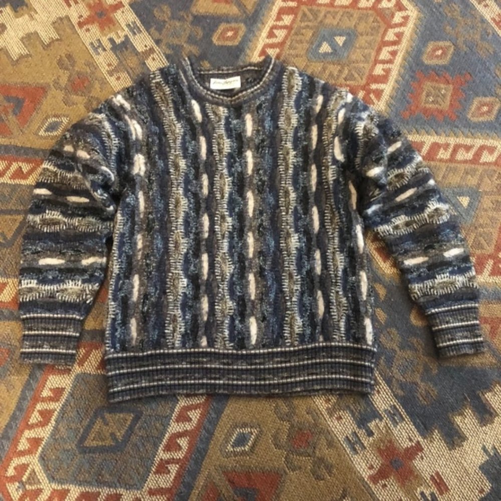 🔴Norm Thompson Blue, White and Gray Sweater